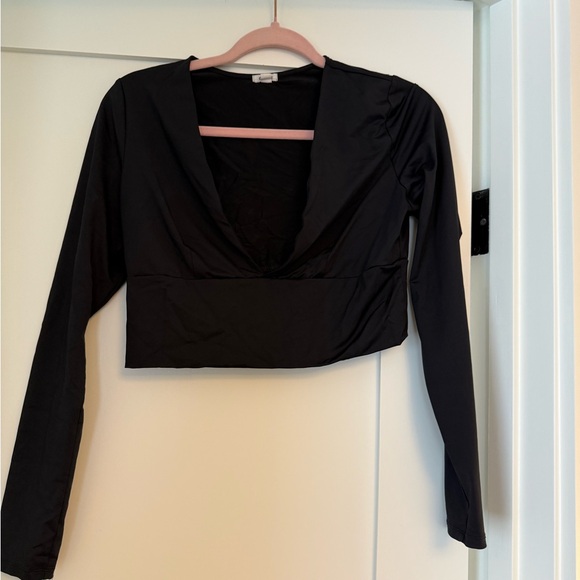 Large Garage Black V-Neck Top - Picture 1 of 3